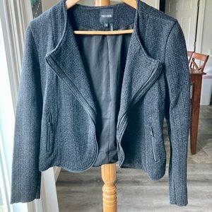 Nic & Zoe Open Face Womens Black/Gray Knit Blazer (M)